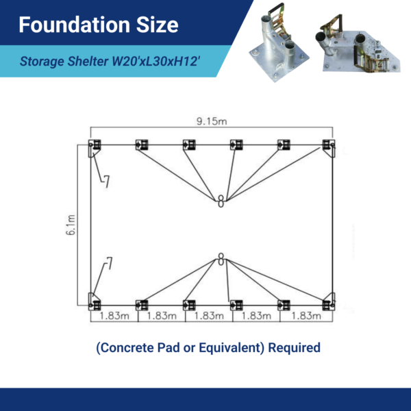 20' × 30' × 12' Single-Truss Arch Storage Shelter