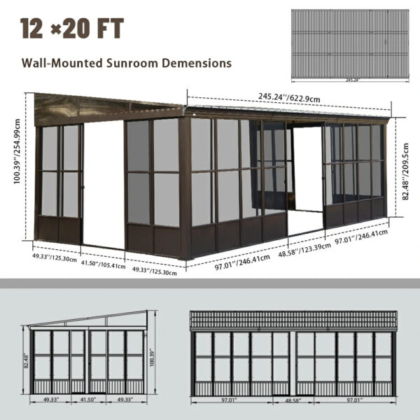 Wall Mounted Sunroom with Side Door